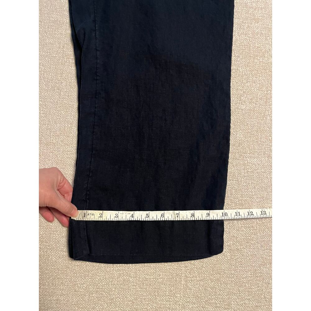 J Jill 100% Linen Stretch Crop Pants Women’s Small Petite Blue Pull-On Wide Leg - Picture 11 of 11
